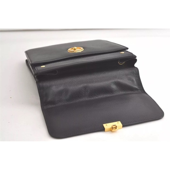 Authentic Salvatore Ferragamo 2Way Shoulder Hand Bag Leather Black - Picture 8 of 16